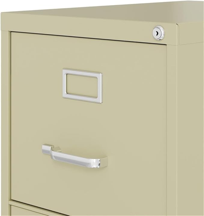 Pemberly Row Set of 6 4-Drawer Letter Width Vertical File Cabinet in Putty/Beige