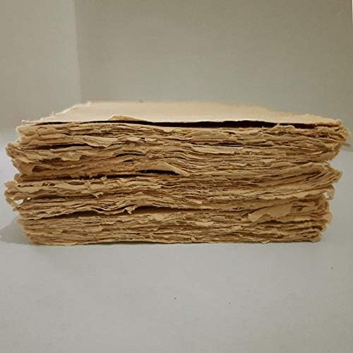 Deckle Papers Handmade Deckle Edge Scrapbooking Paper, Home Decoration, Invitations, Crafts -Thick 150 GSM Size-A6 Pack of-50-Brown