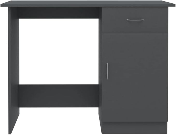 Modern Writing Computer Desk with a Drawer and a Door, Home Office Desk Writing Study Table PC Desk Workstation for Bedroom, Gray 39.4"x19.7"x29.9" Engineered Wood(E)