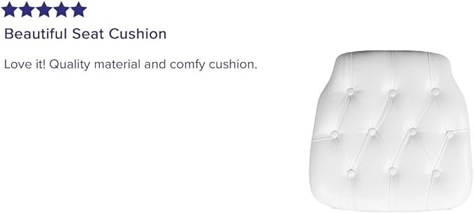 Flash Furniture Hard White Tufted Vinyl Chiavari Chair Cushion 1 Count