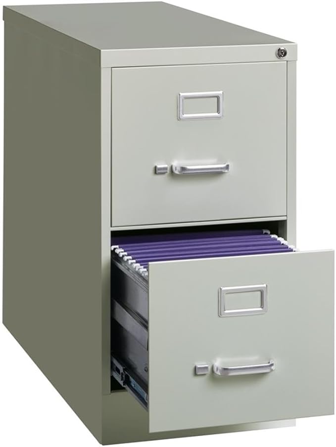 26.5" Deep Commerical Grade 2 Drawer Vertical Letter File Cabinet in Gray