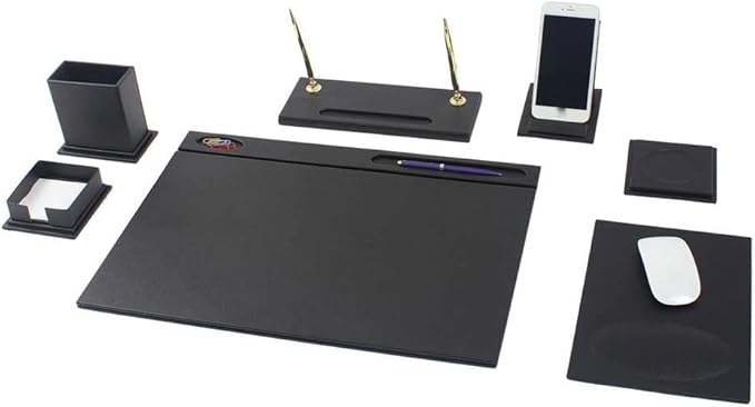 Leather 8 Pieces Desk Set Desk Organizer Office Accessories Desk Accessories Office Supplies Office