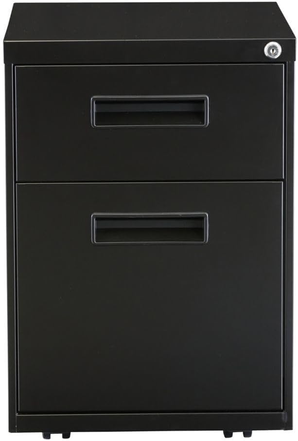 Alera ALE Two-Drawer Metal Pedestal File, 14 7/8w x 19 1/8d x 21 5/8h, Black
