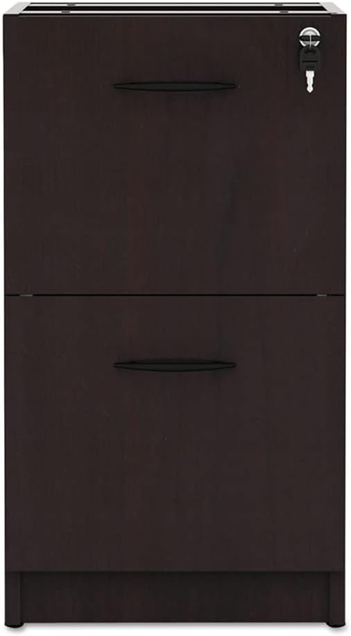 Alera Alera Valencia Series Full Pedestal File, Left Or Right, 2 Legal/Letter-Size File Drawers, Mahogany, 15.63" X 20.5" X 28.5"