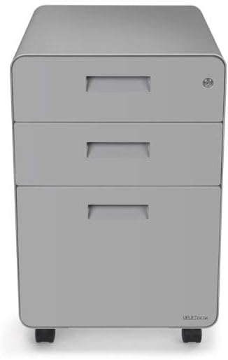 3-Drawer File Cabinet, Rolling (Gray) by Uplift Desk
