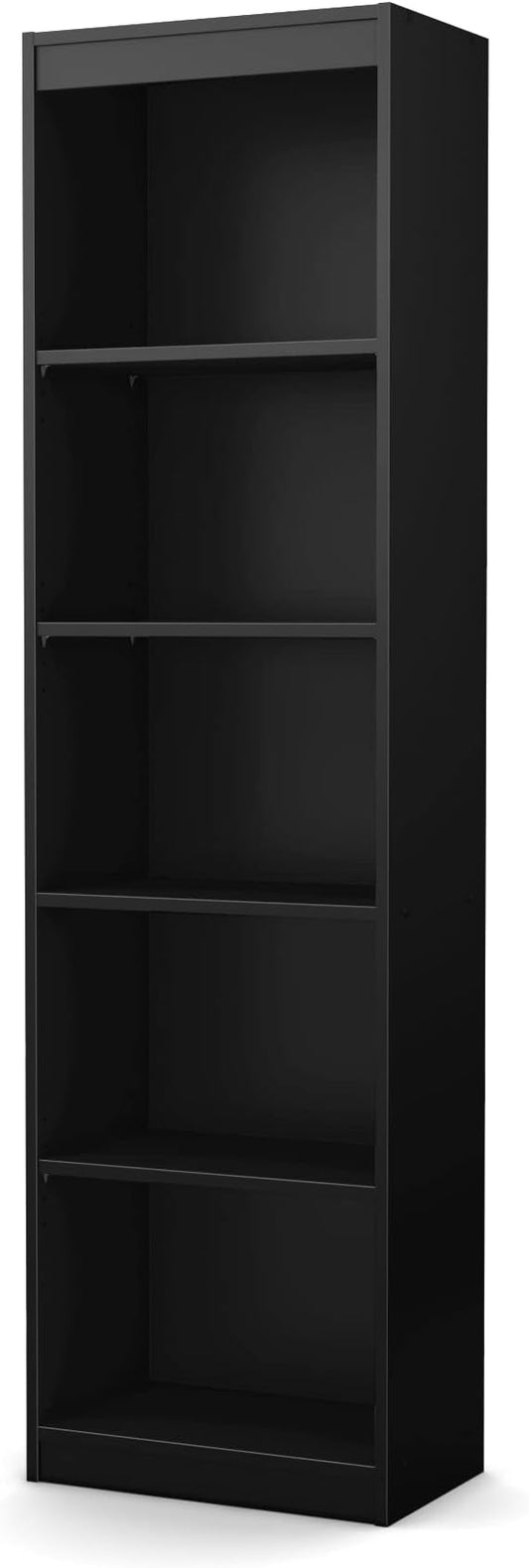 South Shore Axess 5-Shelf Narrow Bookcase, Pure Black, 7270758