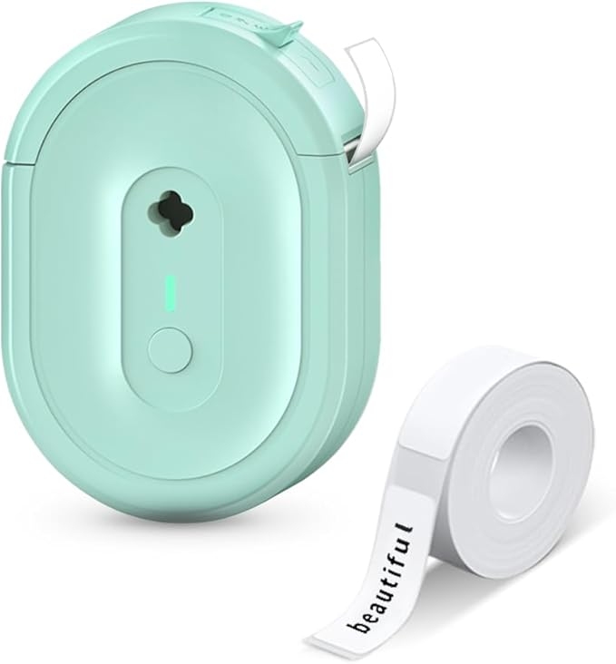 Mini Label Maker, Label Printer, Portable Label Maker Machine, N12 Thermal Printer with Bluetooth, Small Sticker Printer for Small Business, Kitchen, School, Office Organization(Green)