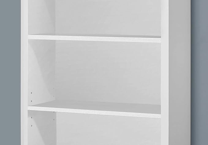 Monarch Specialties I 7059 Bookshelf, Bookcase, Etagere, 5 Tier, 48"H, Office, Bedroom, Laminate, White, Contemporary, Modern