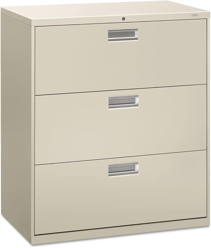 HON 683LQ 600 Series Three-Drawer Lateral File, 36w x 19-1/4d, Light Gray