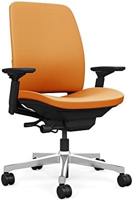 Steelcase Amia Task Chair: Black Frame/Polished Aluminum Base - 4 Way Adjustable Arms - Hard Floor Casters