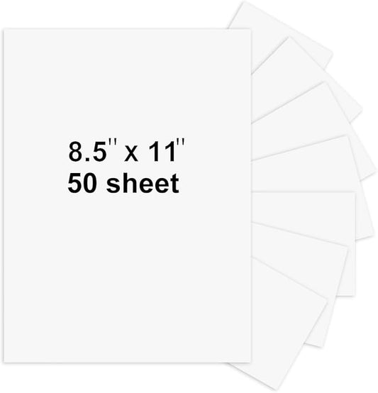 50 Sheets 8.5" x 11" White Cardstock, Heavyweight Cardstock Sheets Blank Invitation Paper Greeting Cards Printable, 75lb Cover 200 GSM