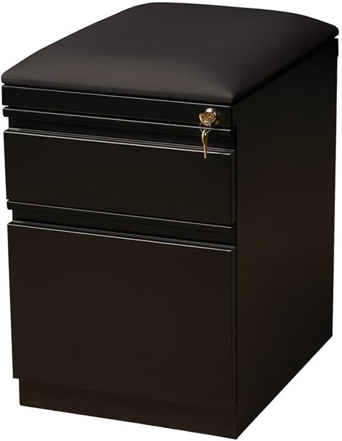 Hirsh 20-in Deep Mobile Pedestal File 2-Drawer Box/File. Black Cushion. Black