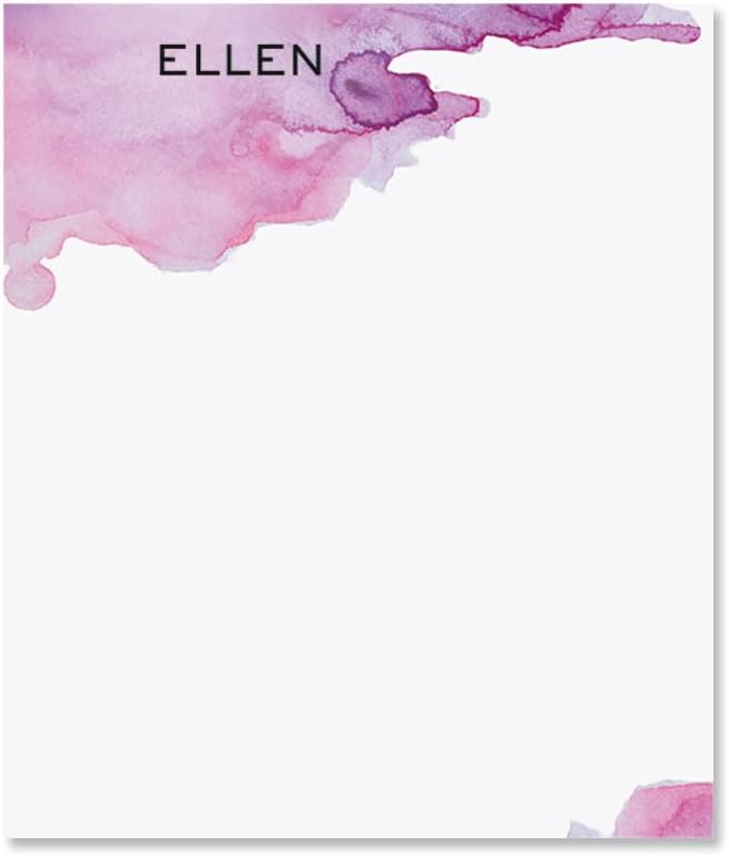 Current Watercolor Mark Personalized Notepad Sets - Set of 4, 100-sheet pads, Add Your Name, Largest pad 4-1/4" x 6-3/4", Personalized Stationery, Graduation Gift