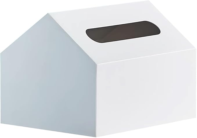 Stylish Tissue Box Durable Tissue Box Exquisite Napkin Holder and Adorable House Shaped Square Tissue Box Holder for Home Office Countertop Modern Tissue Box (Color : Green, Size : B) (White Multi)