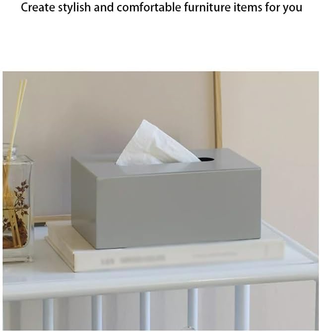 Stylish Tissue Box Light Metal Tissue Box and High-end Tissue Box Rectangular Tissue Holder for Vanity Bathroom Kitchen Office Home Decor Modern Tissue Box (Color : Gray) (Pink)