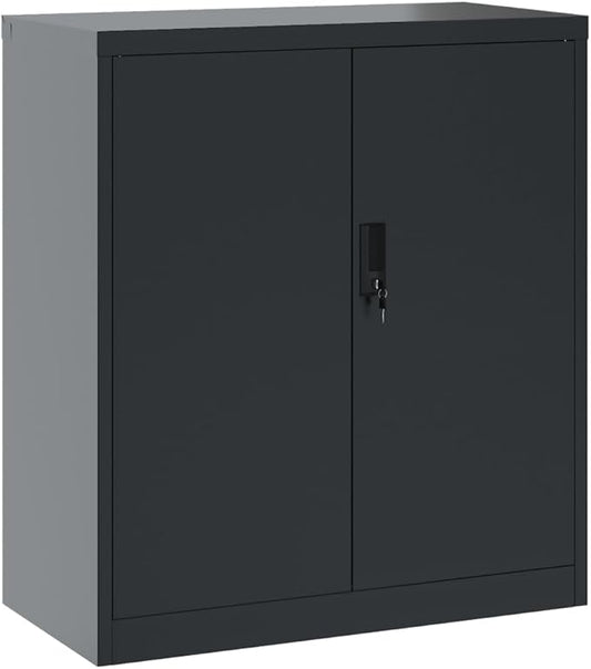 vidaXL File Cabinet Lockable Metal Storage Cabinet with Doors Anthracite Steel