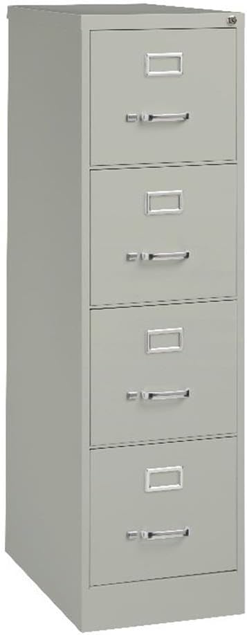 Pemberly Row Set of 6 4-Drawer Letter Width Vertical File Cabinet in Light Gray