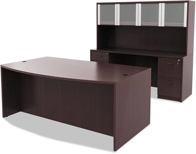 Alera Alera Valencia Series Full Pedestal File, Left Or Right, 2 Legal/Letter-Size File Drawers, Mahogany, 15.63" X 20.5" X 28.5"