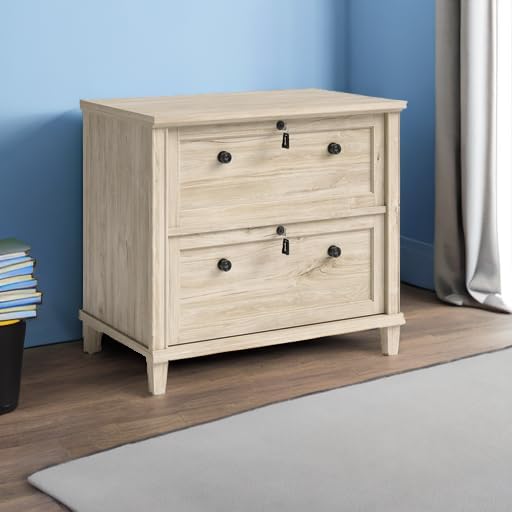 Sauder Hammond 2 Drawer Lateral File Cabinet for Home Office, Filing Cabinet with Lock, in Chalk Oak