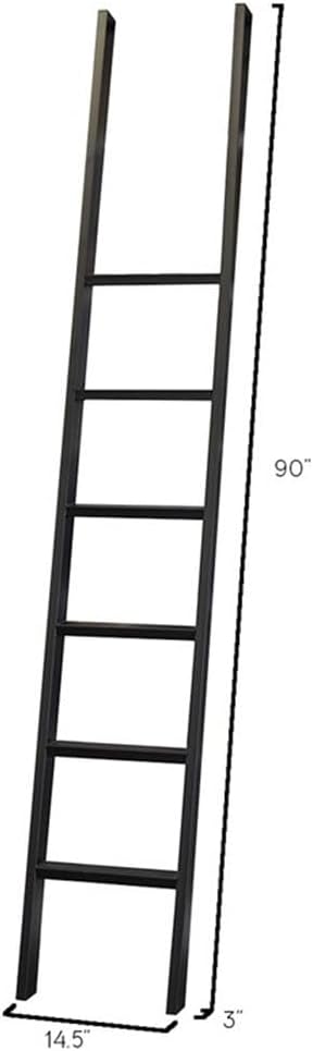 Martin Furniture Avondale 8' Tall Bookcase Wall with Ladder Storage Organizer Display Gray
