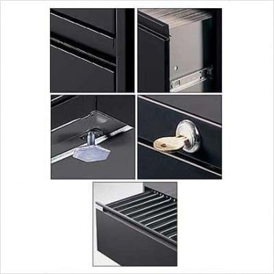 Global Office 9300P 42" 2 Drawer Lateral Metal File Storage Cabinet-Light Grey - Light Grey