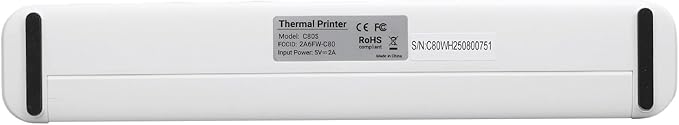 Portable Thermal Printer Wireless Inkless High Resolution 203dpi Compact Printer for Home Office Travel ABS 30.5 x 5.5 x 4.04cm