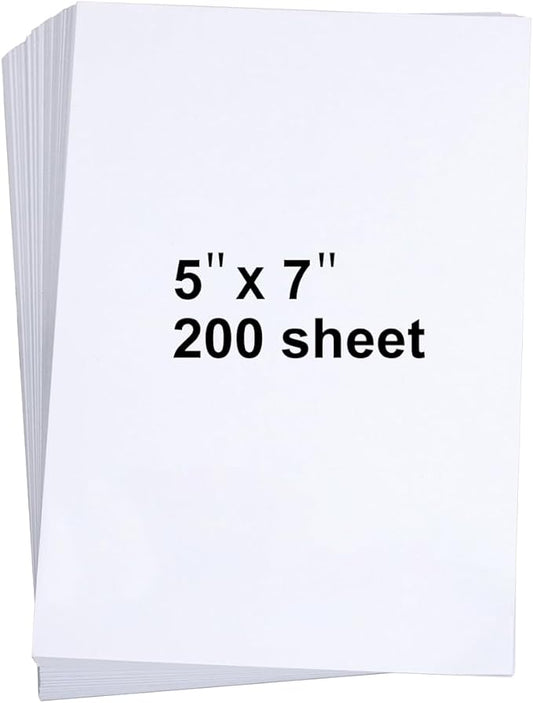 200 Pieces 5" x 7" White Cardstock, Heavyweight Cardstock Sheets Blank Invitation Paper Greeting Cards Printable, 74lb Cover 200 GSM/White