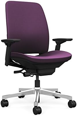 Steelcase Amia Task Chair: Black Frame/Polished Aluminum Base - 4 Way Adjustable Arms - Hard Floor Casters