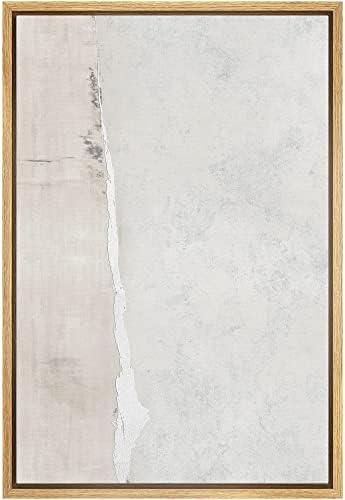 SIGNWIN Framed Canvas Print Wall Art Gray Tan Watercolor Pastel Color Field Abstract Shapes Illustrations Modern Art Decorative Contemporary Chic for Living Room, Bedroom, Office - 24"x36" Natural