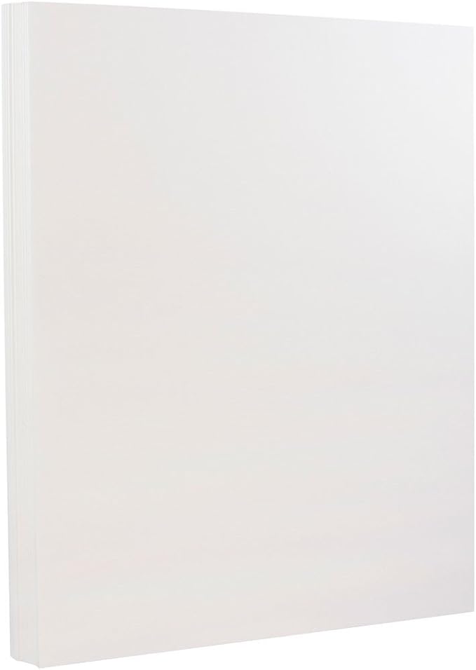 JAM PAPER Strathmore 80lb Cardstock - 8.5 x 11 Coverstock - 216 gsm - Bright White Linen - 30% recycled - 50 Sheets/Pack