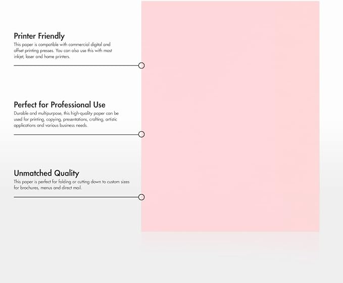 LUXPaper 8.5" x 11" Paper | Letter Size | Candy Pink | 80lb. Text | 250 Qty