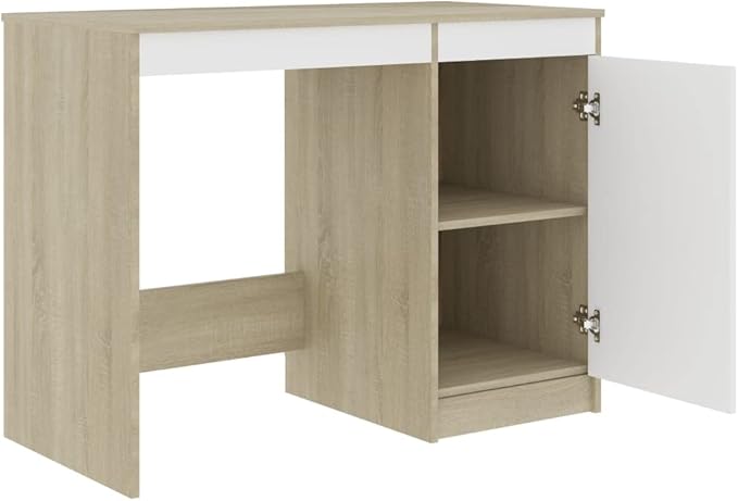 Desk,Home Office Computer Desk with Storage & Spacious Desktop, Writing Study Desk Laptop Desk for Bedroom Gray 39.4"x19.7"x29.9" Chipboard