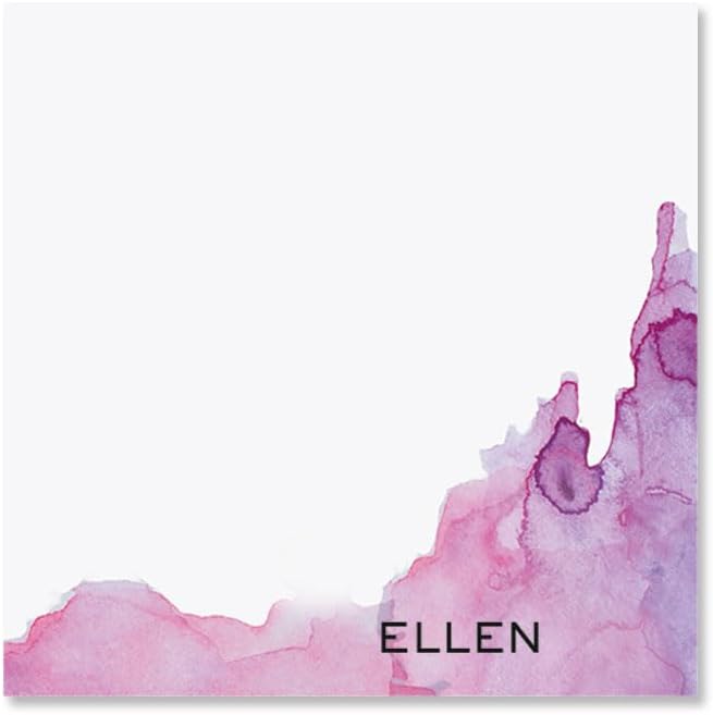 Current Watercolor Mark Personalized Notepad Sets - Set of 4, 100-sheet pads, Add Your Name, Largest pad 4-1/4" x 6-3/4", Personalized Stationery, Graduation Gift