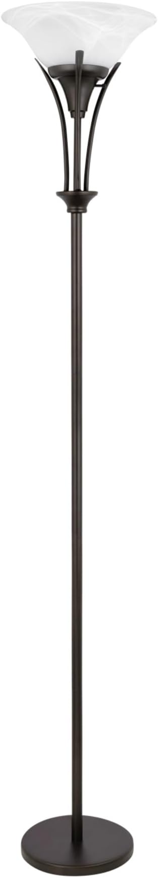 Globe Electric 63361 Gatineau 71" Dark Bronze Floor Lamp with Alabaster Glass Shade