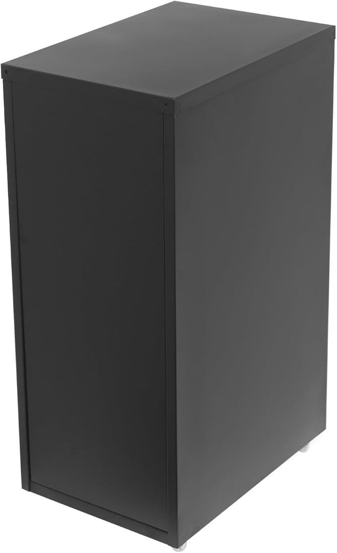 6 Drawer Vertical File Cabinet, 27" Lockable Metal Storage Cabinet with 4 Wheels, Mobile Filing Organization Under Desk for Office, Study, Dresser (Black)