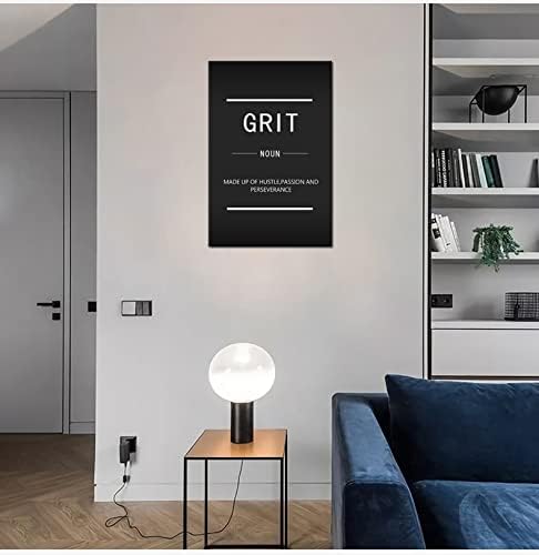 Success Canvas Wall Art Grit Noun Wall Decoration Inspirational Painting Poster Inspiring Positive Proverb Office Decoration Living Room Room Stretch Frame Ready to Hang[24''W x 36''H]