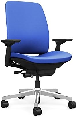 Steelcase Amia Task Chair: Black Frame/Polished Aluminum Base - 4 Way Adjustable Arms - Hard Floor Casters