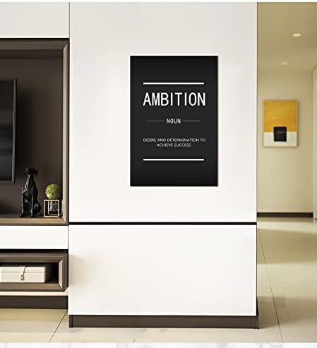 Ambition Noun Inspirational Entrepreneur Quote Inspirational Painting Poster Canvas Wall Art Print Artwork Office Gym Decoration Holiday Gift Frame Stretch Ready to Hang[24''W x 36''H]