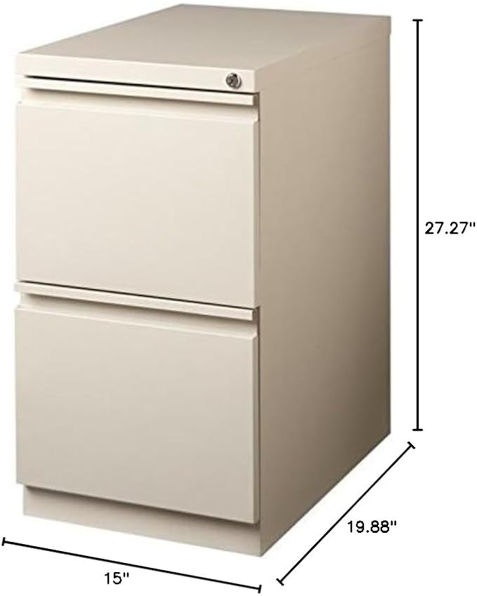 Hirsh Industries 20" Deep 2 Drawer Mobile File Cabinet File in Putty