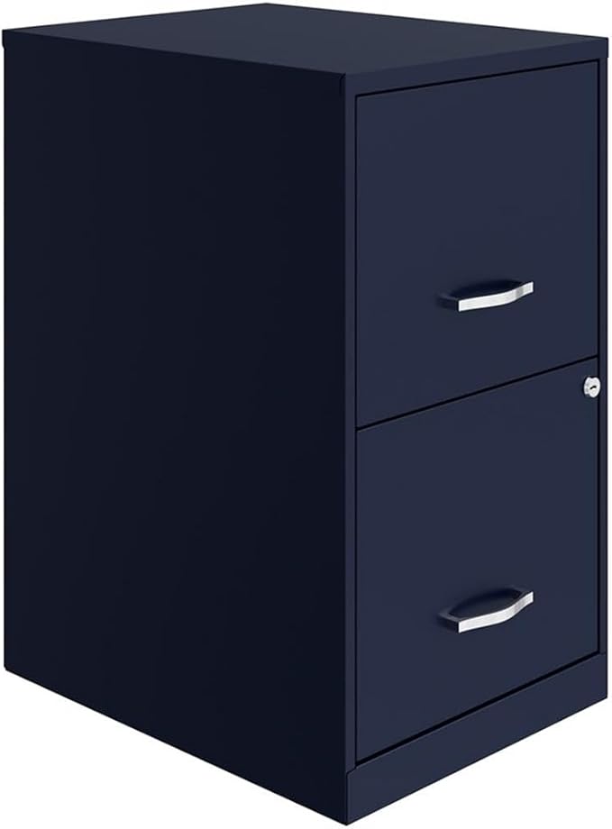 Scranton & Co Set of 2 18" D 2-Drawers Metal File Cabinet in Navy