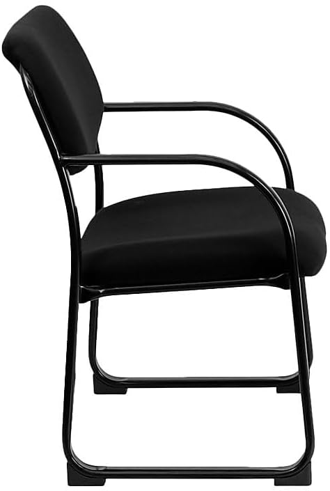 Flash Furniture Richie Black Fabric Executive Side Reception Chair with Sled Base