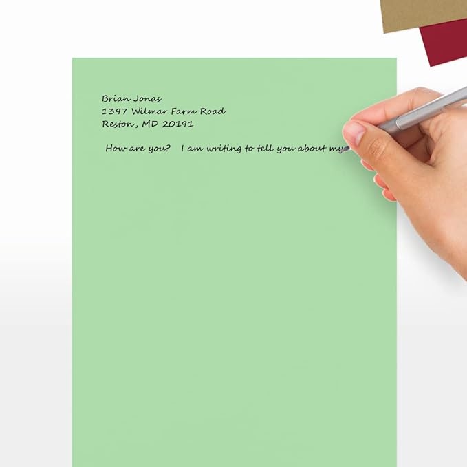 LUXPaper 8.5" x 11" Paper | Letter Size | Pastel Green | 60lb. Text | 50 Qty