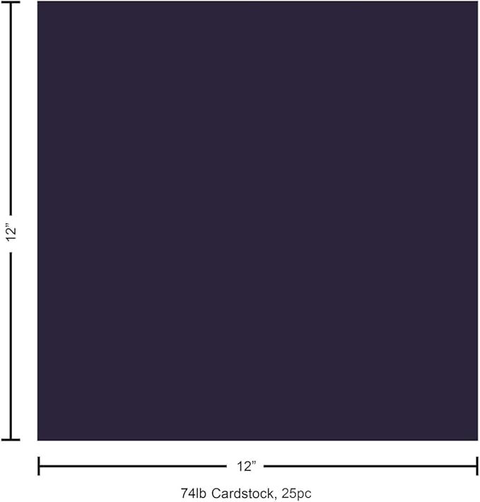 Cdstk Smooth 12x12 74lb 25pc Pk Deep Purple