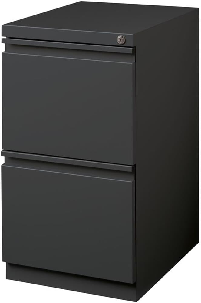 Scranton & Co 2-Drawer Modern Metal Mobile Pedestal File Cabinet in Charcoal