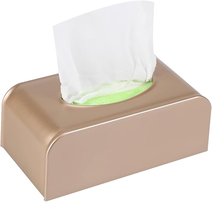 Stylish Tissue Box Durable Tissue Box Exquisite Napkin Holder and Waterproof Tissue Box Square Tissue Box Holder for Home Office Countertop Modern Tissue Box (Color : Silver) (Gold)