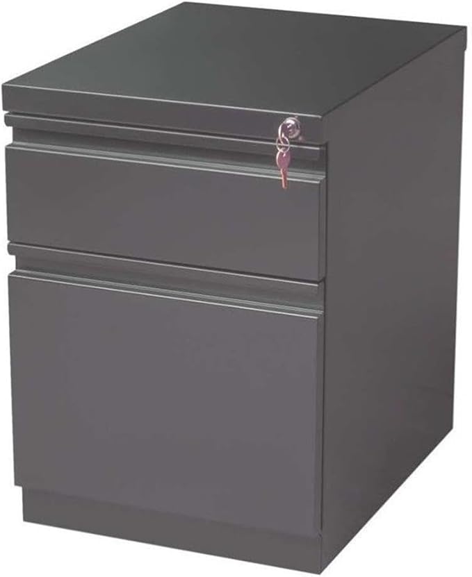 Hirsh 20-in Deep Mobile Pedestal File 2-Drawer Box/File Full Width Pull Charcoal