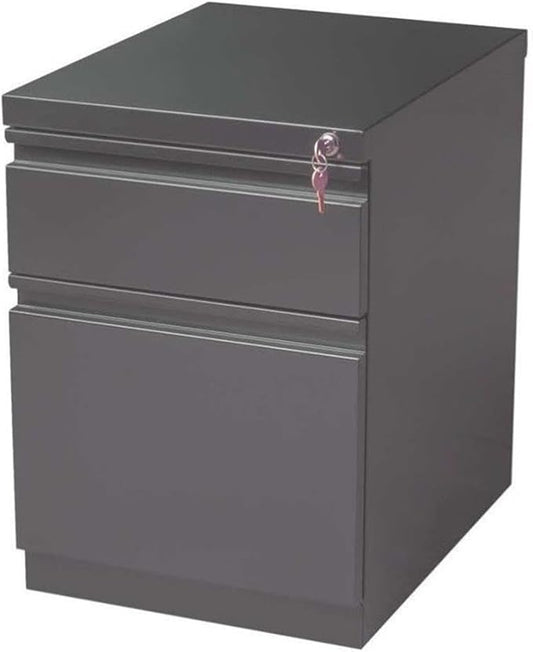 Hirsh 20-in Deep Mobile Pedestal File 2-Drawer Box/File Full Width Pull Charcoal