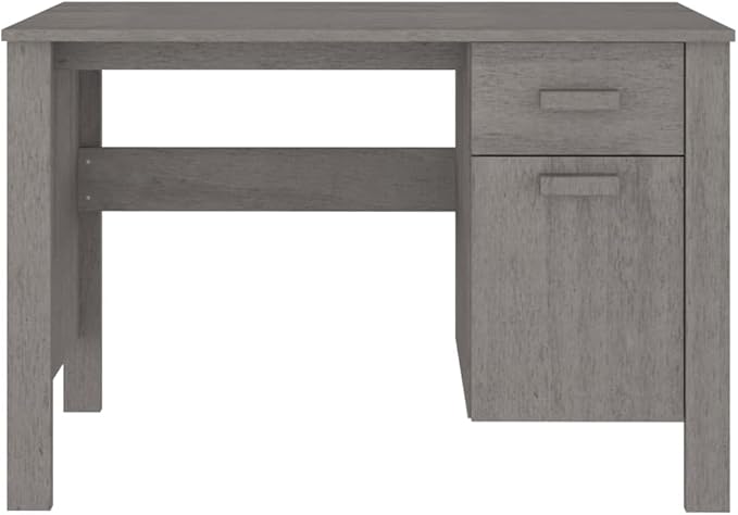 Modern Simple Computer Desk Home Office Desk, 44.5" Small PC Laptop Work Table with Storage Cabinet and Drawer, Study Writing Table Workstation for Space Saving, Light Gray