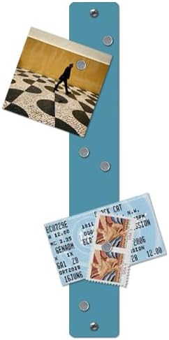 Three by Three Mini Magnetic Strip Bulletin Board – 14" x 2" Stainless Steel Organizer with Magnets & Wall-Mounting Hardware for Home, Office, or Dorm (3 Pack) Sky Blue