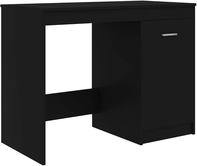 Desk,Home Office Computer Desk with Storage & Spacious Desktop, Writing Study Desk Laptop Desk for Bedroom Black 39.4"x19.7"x29.9" Chipboard